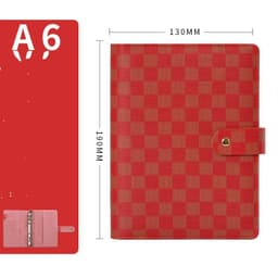 image-Loose-leaf Book High-grade Leather Cover Checkered Notebook Book