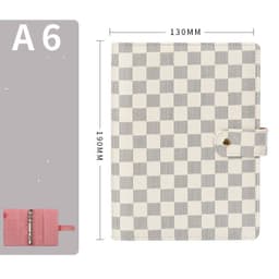 image-Loose-leaf Book High-grade Leather Cover Checkered Notebook Book