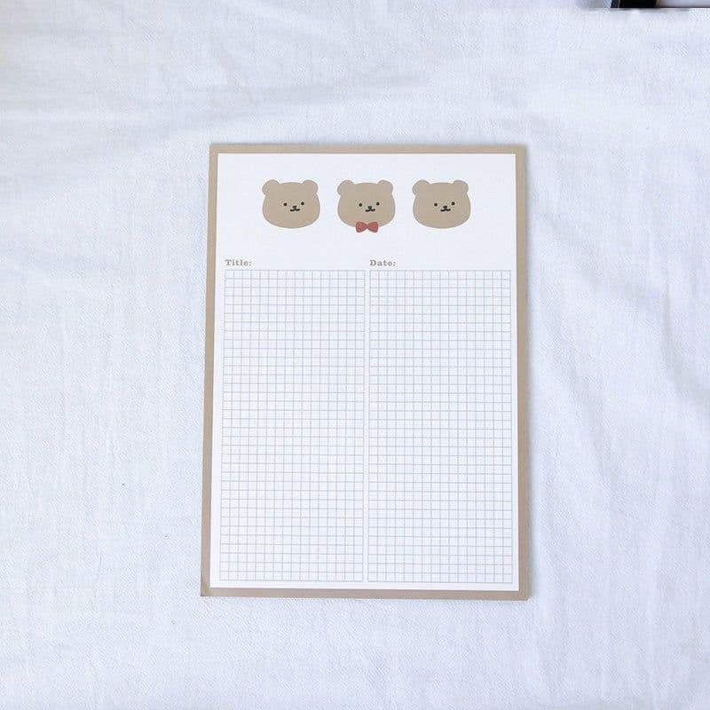 image-Patting Paper Cute Avocado Bear Sticky Note Book Tear