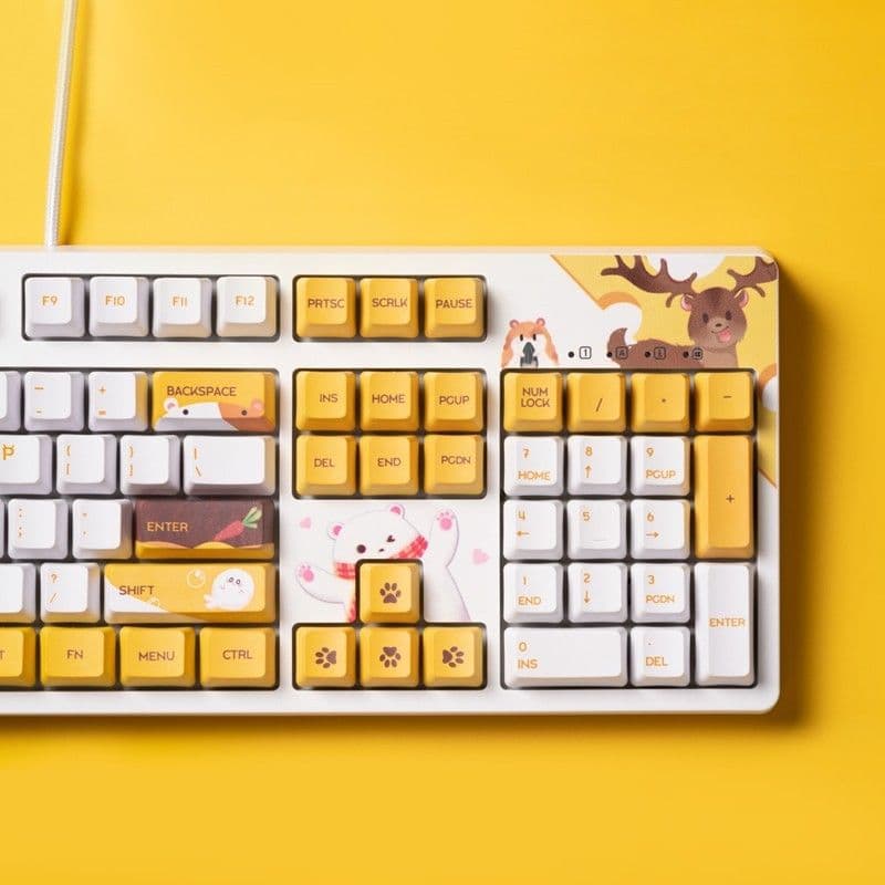 image-Black Jue Hairy Wired Mechanical Keyboard Cherry Key Cap Esports Game Typing