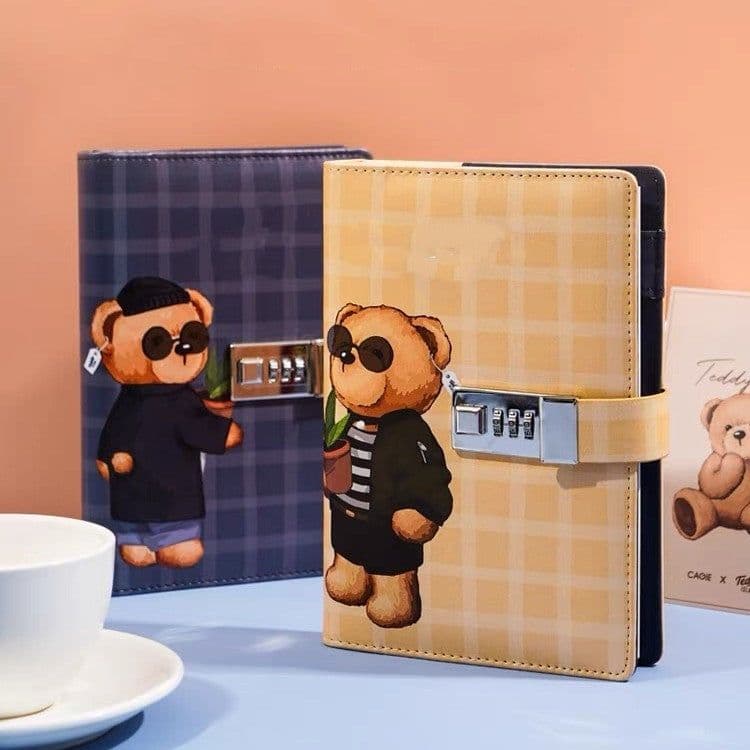 image-B6 Tide Card Password Book With Lock Senior Diary School Girls Creative Hand Ledger