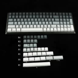 image-Dual Color Gradient Pbt Dip Dyed Positive Engraved Transparent Oem Keycaps