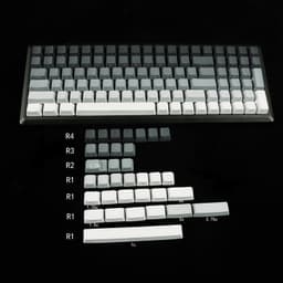 image-Dual Color Gradient Pbt Dip Dyed Positive Engraved Transparent Oem Keycaps