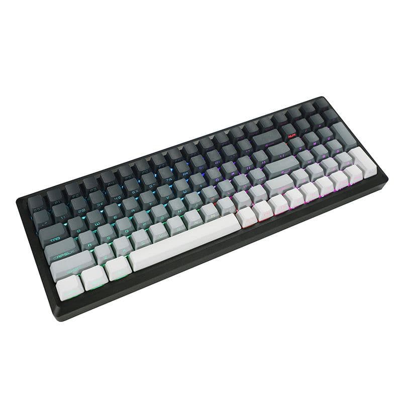 image-Dual Color Gradient Pbt Dip Dyed Positive Engraved Transparent Oem Keycaps