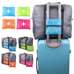 image-Large Capacity Foldable Travel Bag Nylon Waterproof Gym Duffel Bag Folding Traveling Clothes Storage Organizer