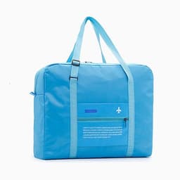 image-Large Capacity Foldable Travel Bag Nylon Waterproof Gym Duffel Bag Folding Traveling Clothes Storage Organizer