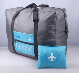 image-Large Capacity Foldable Travel Bag Nylon Waterproof Gym Duffel Bag Folding Traveling Clothes Storage Organizer
