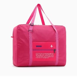 image-Large Capacity Foldable Travel Bag Nylon Waterproof Gym Duffel Bag Folding Traveling Clothes Storage Organizer