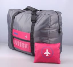 image-Large Capacity Foldable Travel Bag Nylon Waterproof Gym Duffel Bag Folding Traveling Clothes Storage Organizer