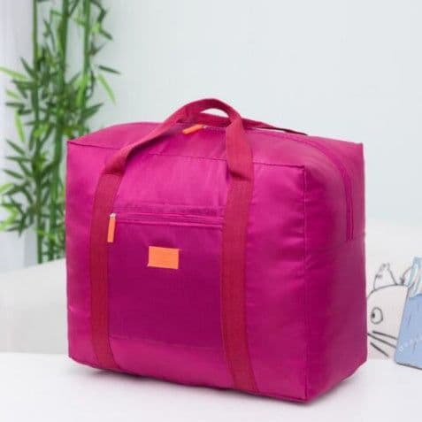 image-Large Capacity Foldable Travel Bag Nylon Waterproof Gym Duffel Bag Folding Traveling Clothes Storage Organizer