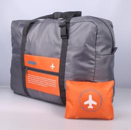 image-Large Capacity Foldable Travel Bag Nylon Waterproof Gym Duffel Bag Folding Traveling Clothes Storage Organizer