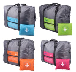 image-Large Capacity Foldable Travel Bag Nylon Waterproof Gym Duffel Bag Folding Traveling Clothes Storage Organizer