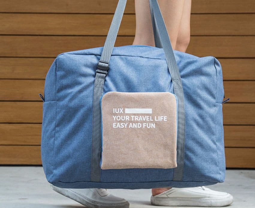 image-Large Capacity Foldable Travel Bag Nylon Waterproof Gym Duffel Bag Folding Traveling Clothes Storage Organizer