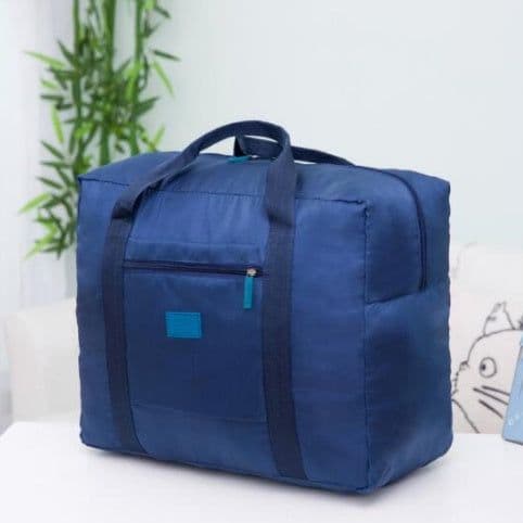 image-Large Capacity Foldable Travel Bag Nylon Waterproof Gym Duffel Bag Folding Traveling Clothes Storage Organizer