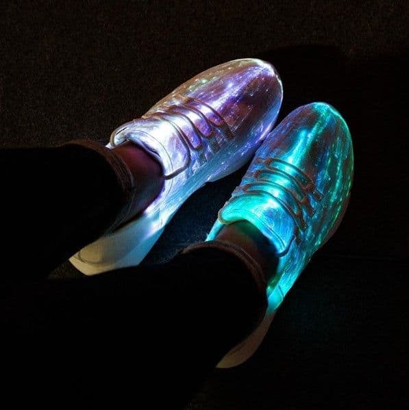 image-Fiber Optic LED Shoes USB Recharge Glowing Sneakers Man Llight Up Shoes
