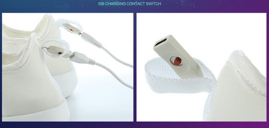 image-Fiber Optic LED Shoes USB Recharge Glowing Sneakers Man Llight Up Shoes