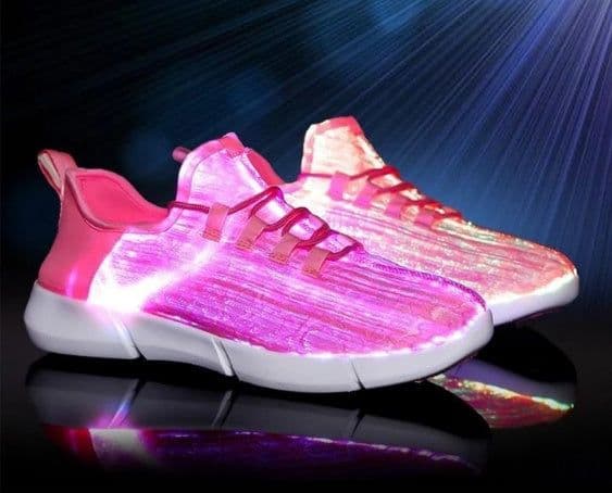 image-Fiber Optic LED Shoes USB Recharge Glowing Sneakers Man Llight Up Shoes