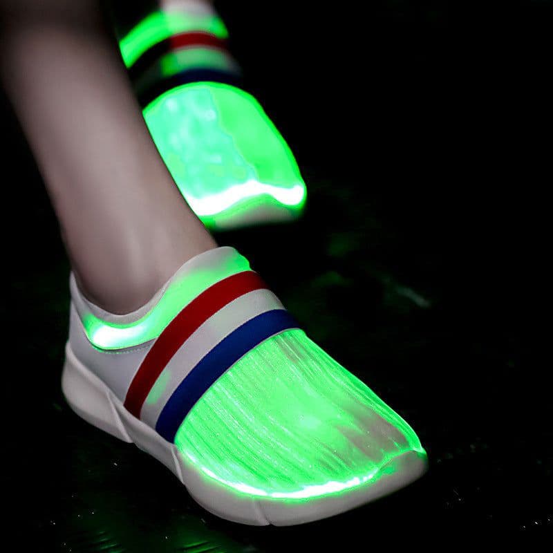 image-Fiber Optic LED Shoes USB Recharge Glowing Sneakers Man Llight Up Shoes