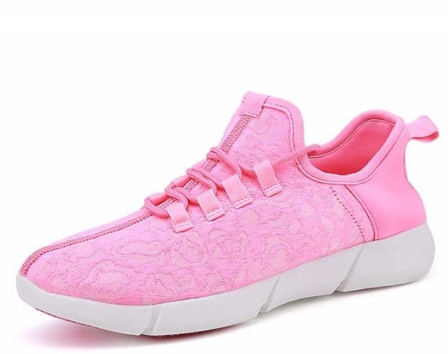 image-Fiber Optic LED Shoes USB Recharge Glowing Sneakers Man Llight Up Shoes