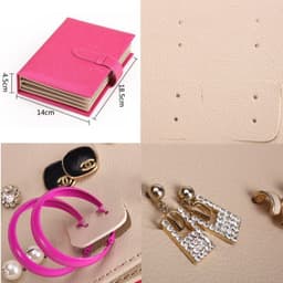 image-Jewelry Box Earring Book Portable Earrings Bag Storage Album Books Boxes Jewelry Necklace Collect Organizer
