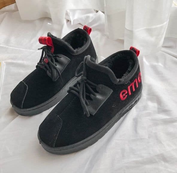 image-Boots women cotton shoes winter new version of the Korean version of students all warm with velvet and thickened bread shoes female