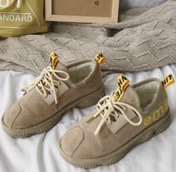 image-Boots women cotton shoes winter new version of the Korean version of students all warm with velvet and thickened bread shoes female
