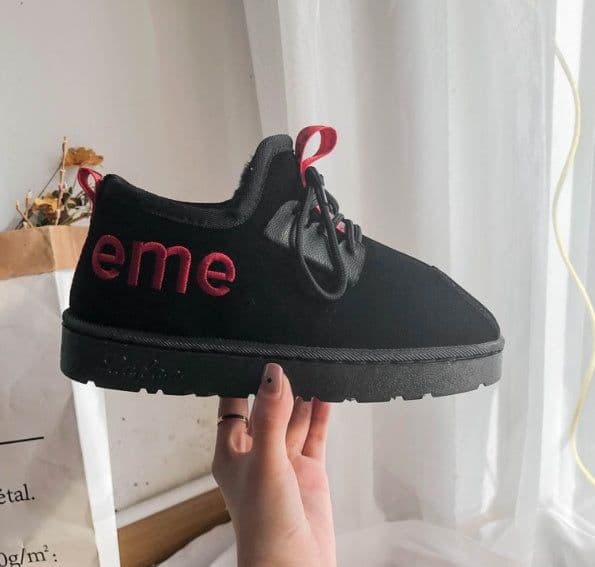 image-Boots women cotton shoes winter new version of the Korean version of students all warm with velvet and thickened bread shoes female