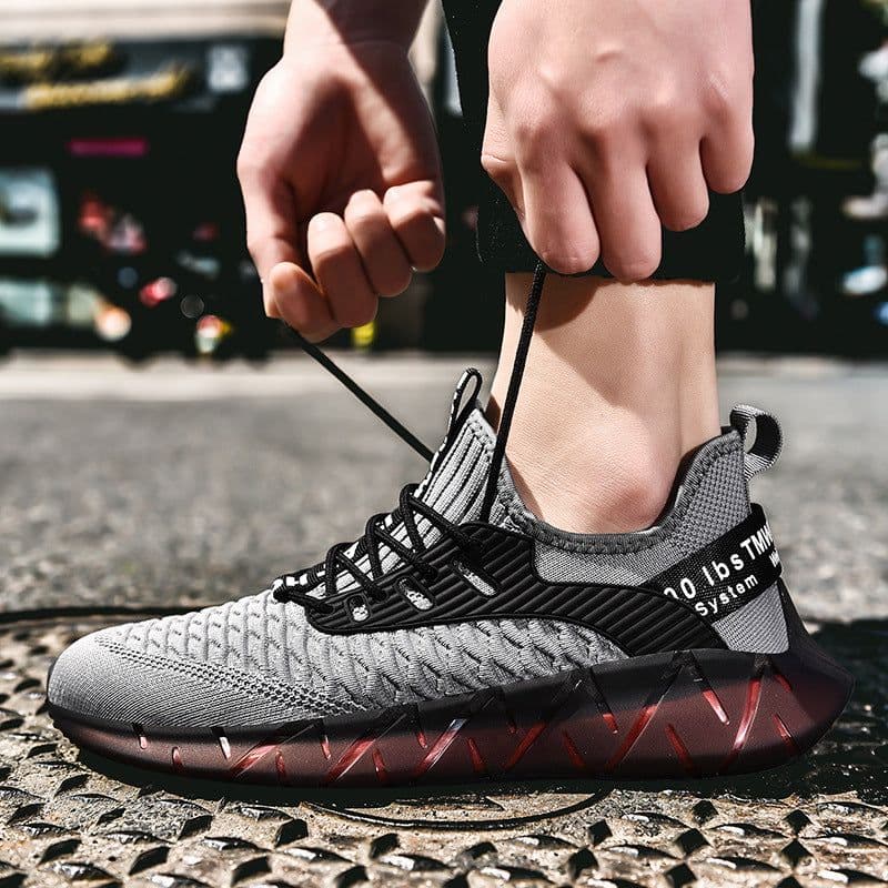 image-Mesh running shoes flying woven casual shoes