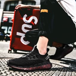 image-Mesh running shoes flying woven casual shoes