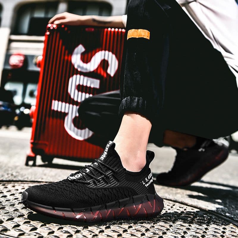 image-Mesh running shoes flying woven casual shoes