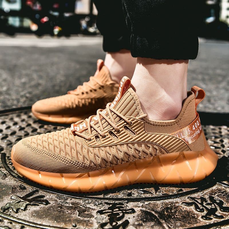image-Mesh running shoes flying woven casual shoes