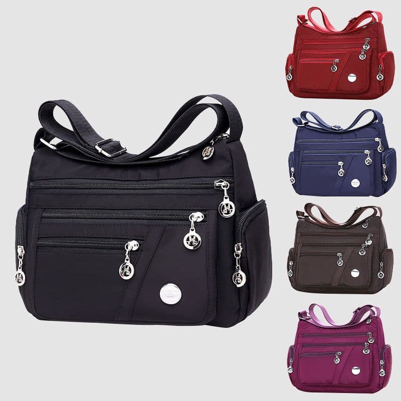 image-Ladies Multi-layer Square Fashion Women Shoulder Messenger Bag Waterproof Nylon Oxford Crossbody Bag Handbags