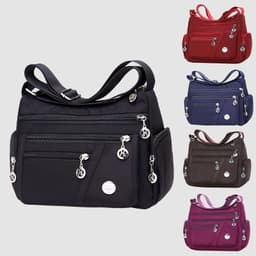 image-Ladies Multi-layer Square Fashion Women Shoulder Messenger Bag Waterproof Nylon Oxford Crossbody Bag Handbags
