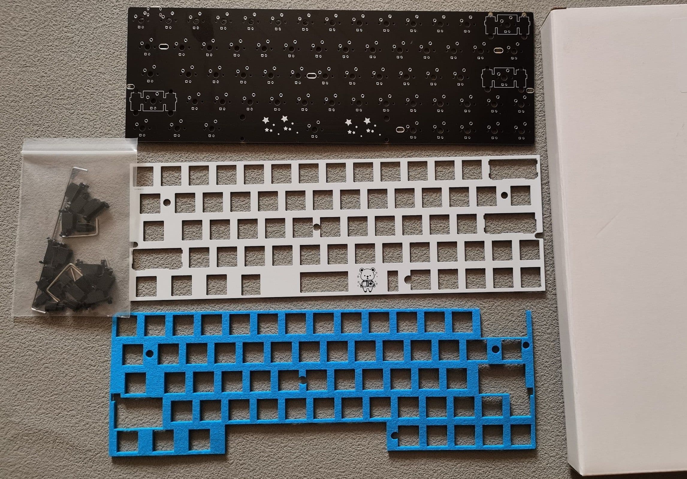 image-Customized Mechanical Keyboard Kit Left 64 Glass Fiber Positioning Plate RGB Bottom Light