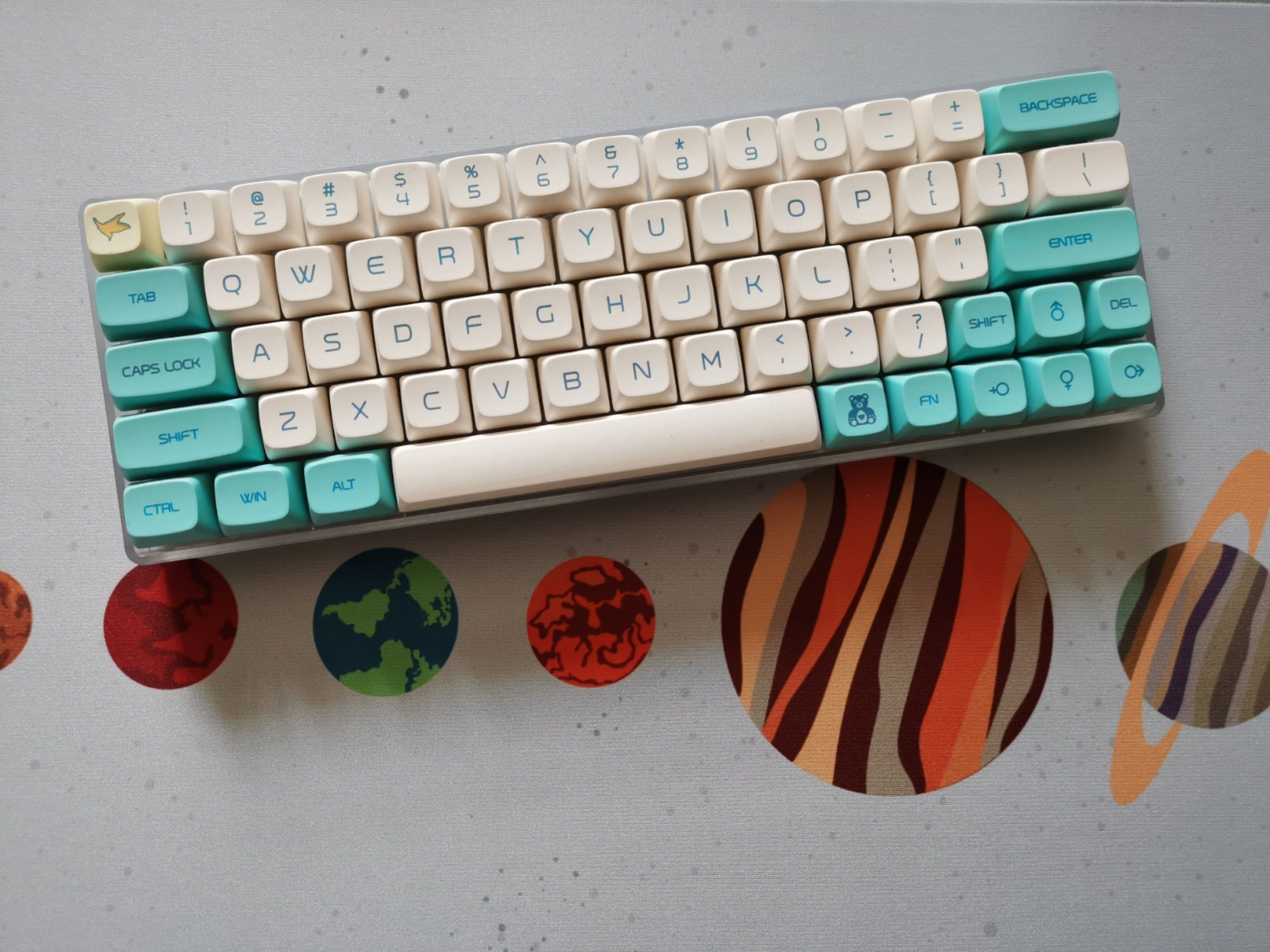 image-Customized Mechanical Keyboard Kit Left 64 Glass Fiber Positioning Plate RGB Bottom Light