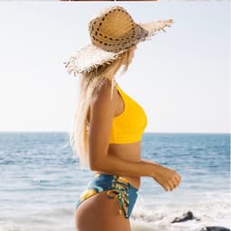 image-Women's Bikini Summer Swimsuit Front Cross Lace Up Two Piece Bathing Suit
