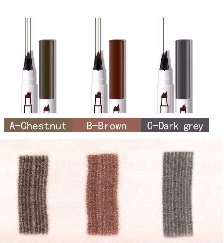 image-Waterproof Natural Eyebrow Pen Four-claw Eye Brow Tint Fork Tip Eyebrow Tattoo Pencil