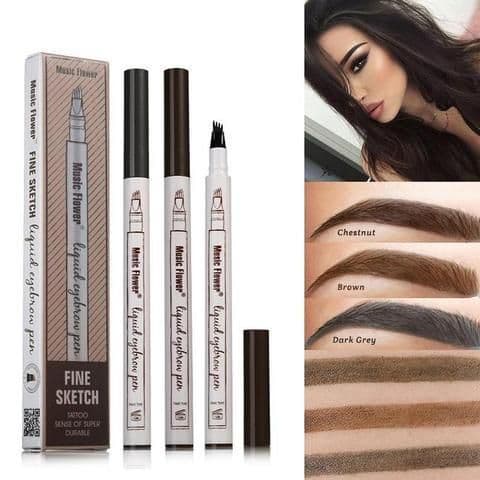image-Waterproof Natural Eyebrow Pen Four-claw Eye Brow Tint Fork Tip Eyebrow Tattoo Pencil