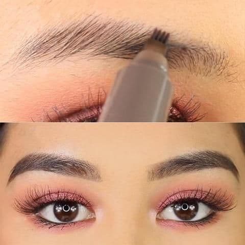 image-Waterproof Natural Eyebrow Pen Four-claw Eye Brow Tint Fork Tip Eyebrow Tattoo Pencil