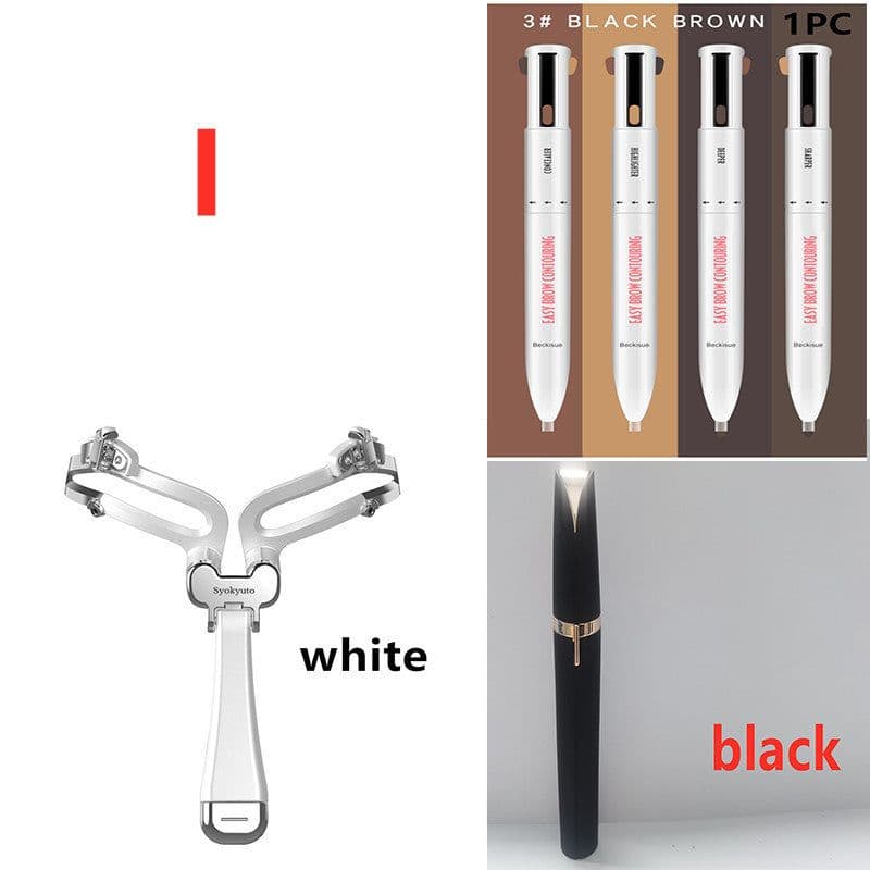 image-Eyebrow Shaping Set 3 In 1 Foldable Adjustable Eyebrow Stencil For Perfect Brows Shapes Makeup