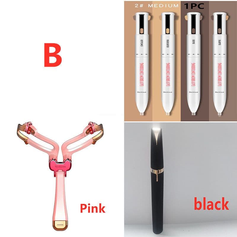image-Eyebrow Shaping Set 3 In 1 Foldable Adjustable Eyebrow Stencil For Perfect Brows Shapes Makeup