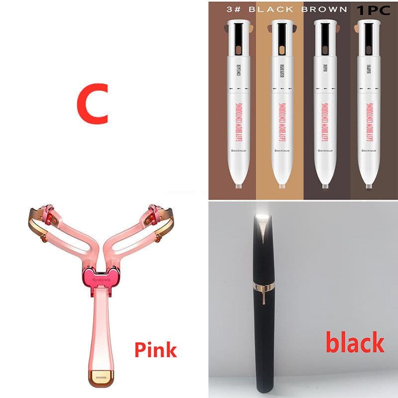 image-Eyebrow Shaping Set 3 In 1 Foldable Adjustable Eyebrow Stencil For Perfect Brows Shapes Makeup