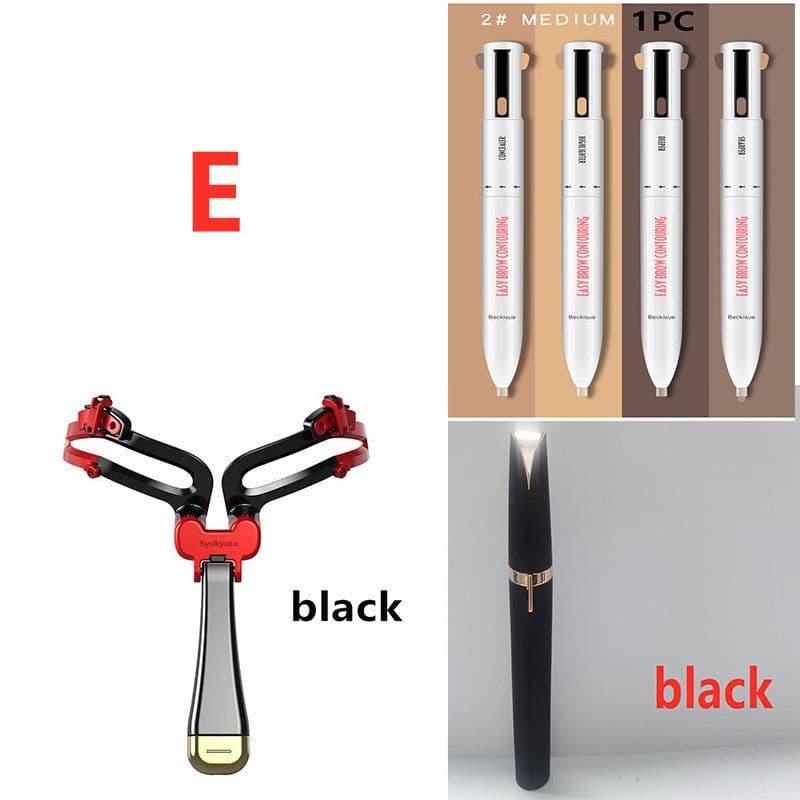 image-Eyebrow Shaping Set 3 In 1 Foldable Adjustable Eyebrow Stencil For Perfect Brows Shapes Makeup