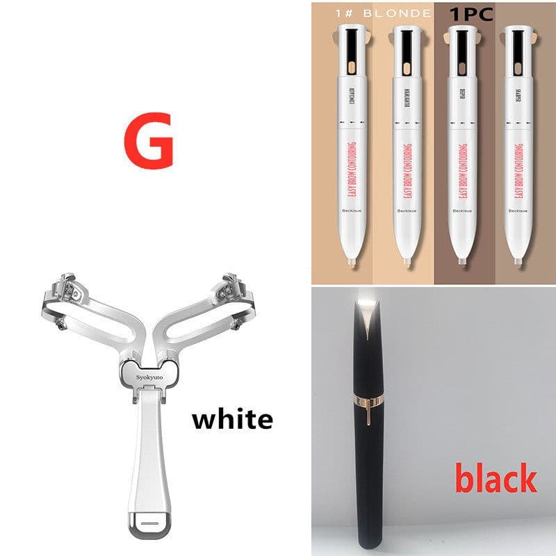 image-Eyebrow Shaping Set 3 In 1 Foldable Adjustable Eyebrow Stencil For Perfect Brows Shapes Makeup