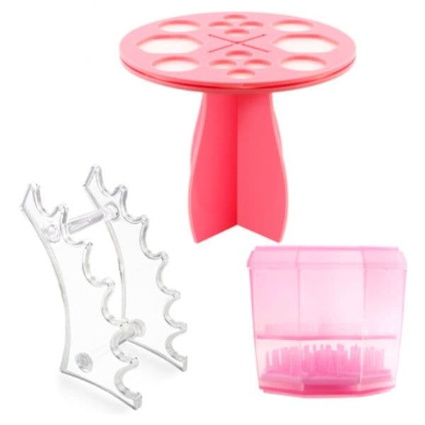 image-14 Hole Make up Brush Set Dry Rack Drying Brushes Shelf Multifunction Stand Display Cosmetic Clean Tool Wash Makeup Brush Holder