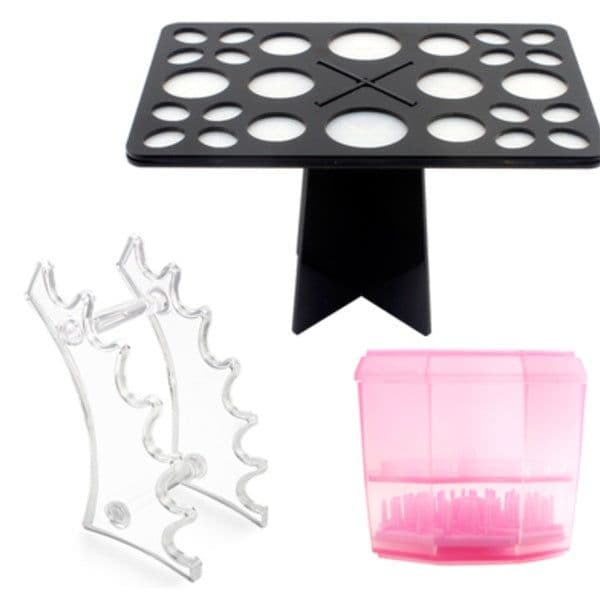 image-14 Hole Make up Brush Set Dry Rack Drying Brushes Shelf Multifunction Stand Display Cosmetic Clean Tool Wash Makeup Brush Holder