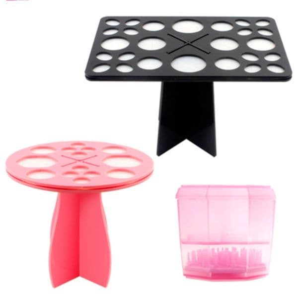 image-14 Hole Make up Brush Set Dry Rack Drying Brushes Shelf Multifunction Stand Display Cosmetic Clean Tool Wash Makeup Brush Holder