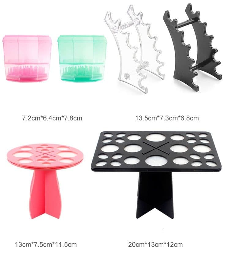image-14 Hole Make up Brush Set Dry Rack Drying Brushes Shelf Multifunction Stand Display Cosmetic Clean Tool Wash Makeup Brush Holder
