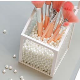 image-Glass makeup brush bucket