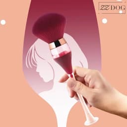 image-Single Large Makeup Brushes Fluffy Powder Blush Compensator Creative Wine Glass Shape Crafts Level Cosmetic Beauty Tools